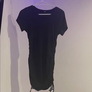 Elegant Black Ruched Dress